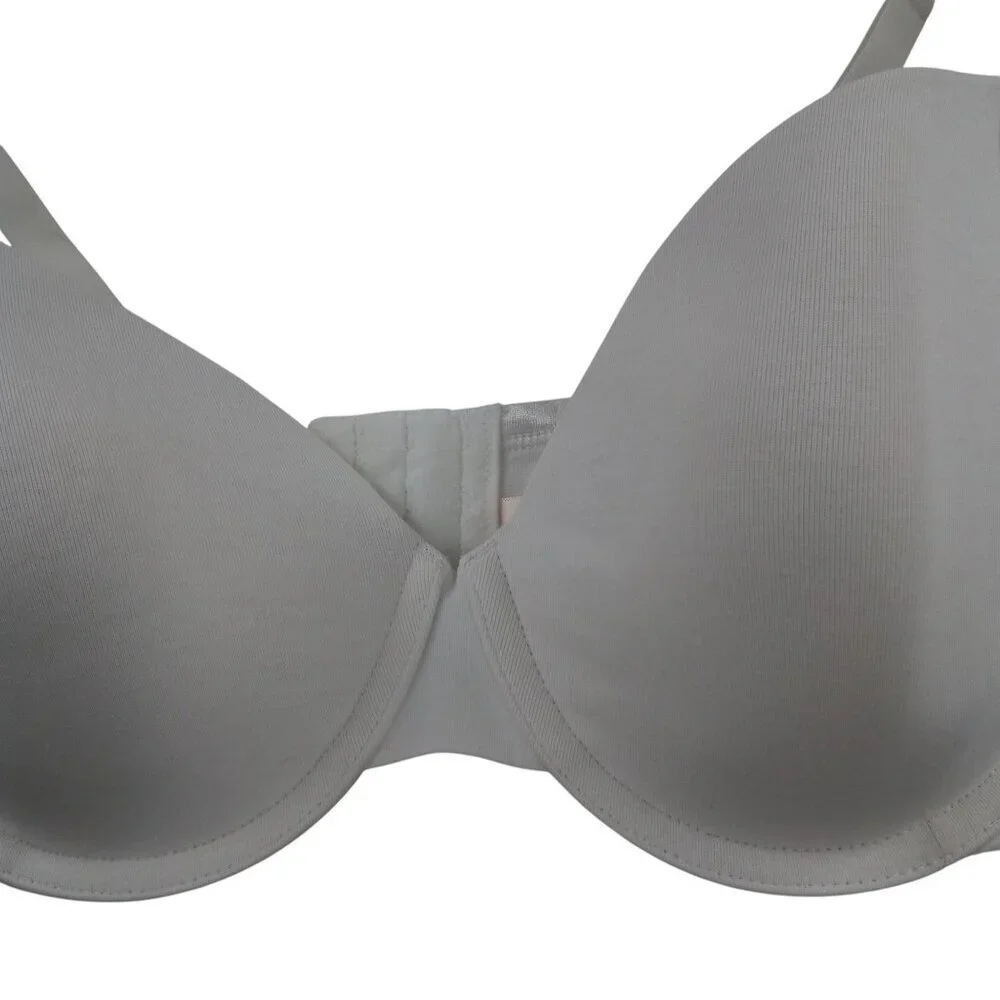 Cacique White Cotton Underwire T-Shirt Bra Size 44B Everyday Lined Adjustable